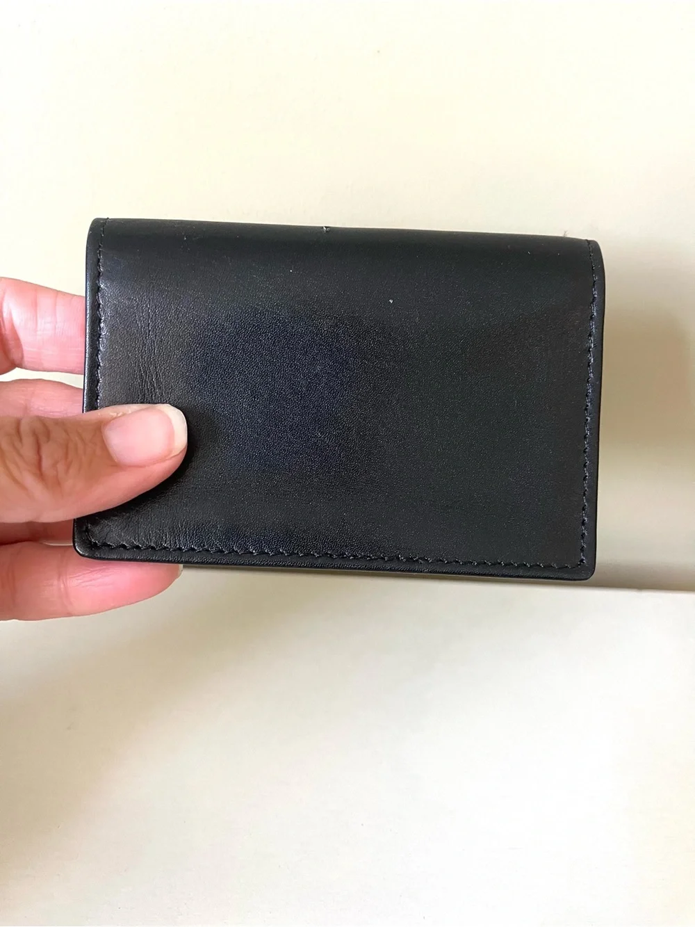Boston Leather Goods Black Leather Bifold Card Case